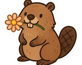 3x Beaver Stickers, Funny Beaver Stickers, Animal Motif, Waterproof for Car, Laptop, Forest Animal, Nature Decoration, 9 x 9 cm