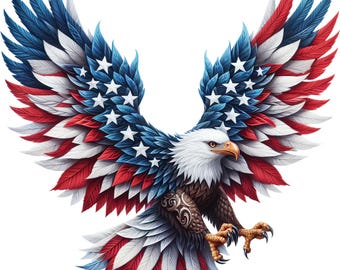 4x Eagle Sticker Set, 4 pieces, car stickers, USA biker helmet decoration, 9 x 9 cm