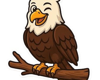 2 adesivi divertenti con aquila, adesivi con uccelli umoristici, motivo animale, impermeabili per auto, laptop, decorazione per esterni, 9 x 9 cm