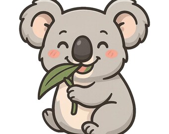 5 adesivi carini con koala, adesivi con dolci illustrazioni di animali, impermeabili per auto, laptop, motivo con animali di eucalipto, 9 x 9 cm