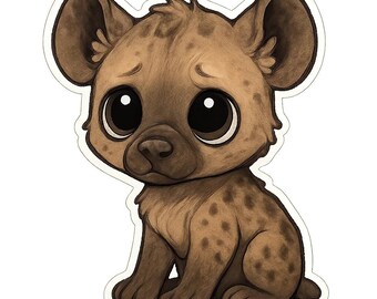 4 adesivi a forma di iena, divertenti adesivi con animali selvatici, motivo di animali da safari, impermeabili per auto, decorazione per laptop, iena dei cartoni animati, 9 x 9 cm