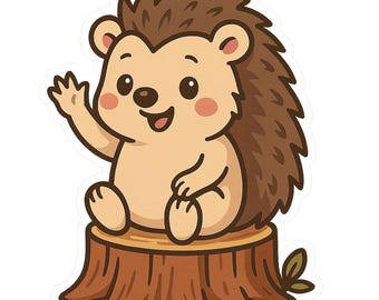 2X Lustiger Igel Sticker Niedlicher Igel Aufkleber Humor Tiermotiv Wasserfest für Auto Laptop Herbst Deko 9X9 cm