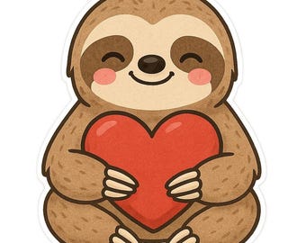 4x Cute Sloth Stickers, Sweet Slow Animal Stickers, Waterproof for Car, Laptop, Decoration, Rainforest Design, 9 x 9 cm