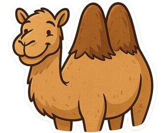 4 adesivi a forma di cammello, divertenti adesivi con animali del deserto, motivo animale, impermeabili per auto, laptop, decorazione orientale, cartone animato cammello, 9 x 9 cm