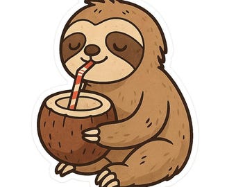 4x Söta sengångarklistermärken, söta långsamma djurklistermärken, vattentäta för bil, laptop, dekoration, regnskogsdesign, 9 x 9 cm