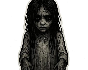 Set di 8 adesivi Ghost Girl, 8 pezzi, adesivi per auto, decorazione gotica carina e spettrale, vinile, impermeabile, laptop, regalo di Halloween, fantasma kawaii, 9 x 9 cm