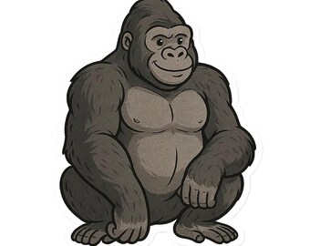 4x Adesivi Gorilla Adesivi Majestic Monkey Motivo Animale Impermeabile per Auto Decorazione Laptop Illustrazione Potente 9 x 9 cm