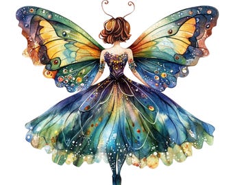 Set di 9 adesivi a forma di fata, 5 pezzi, adesivi per auto a forma di farfalla, simpatici adesivi in vinile, impermeabili, decorazione per la cameretta dei bambini, regalo per ragazze, magici, 9 x 9 cm