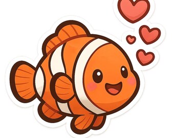 3x Anemonefish Stickers, Colorful Clownfish Stickers, Sea Animals, Waterproof for Car, Laptop, Aquarium Decoration, 9 x 9 cm