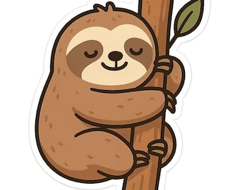 4 adesivi a forma di bradipo, adesivi dolci e lenti a forma di animale, impermeabili per auto, laptop, decorazioni, design foresta pluviale, 9 x 9 cm