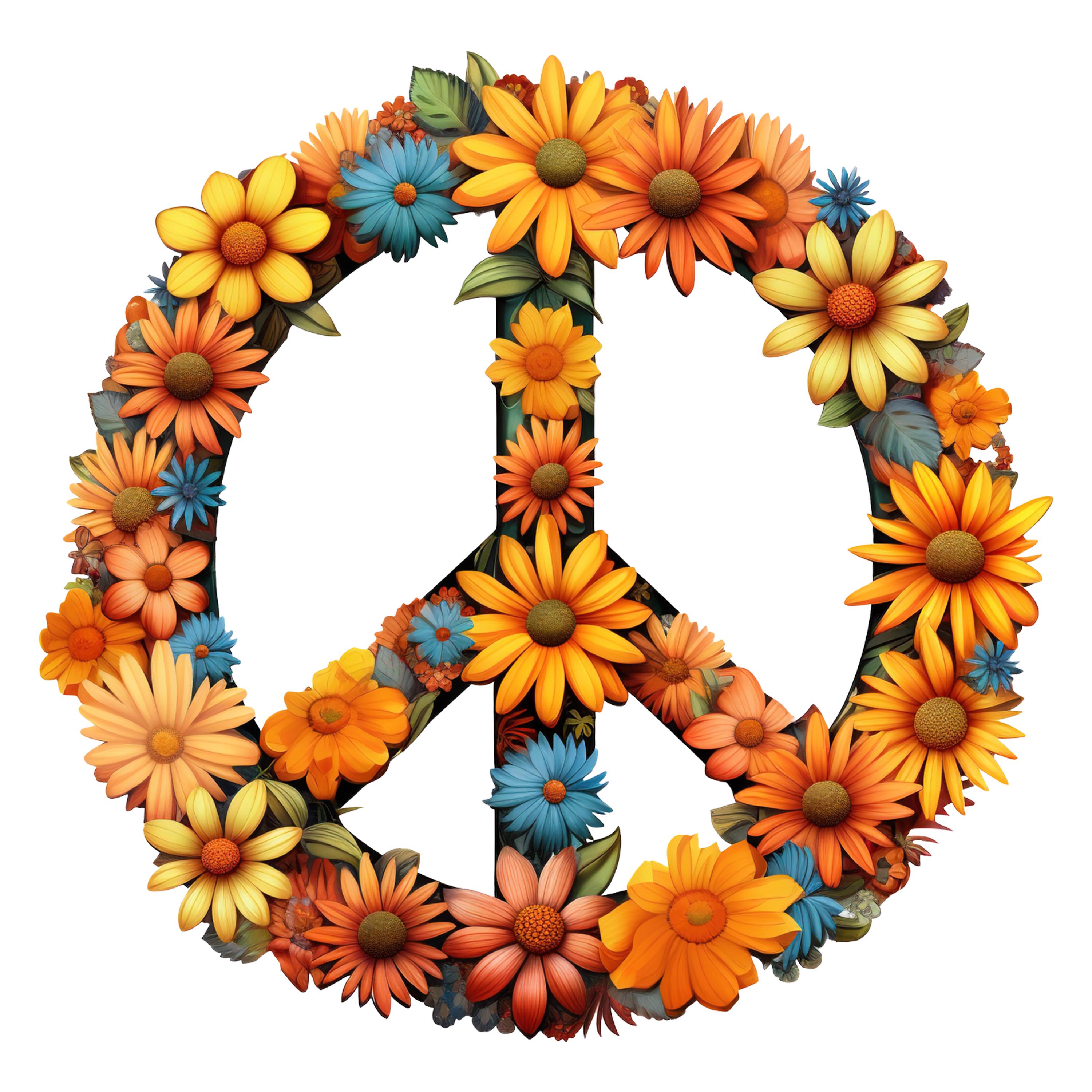 Joyeux Autocollants Et Imprimés Hippies Groovy. Fleurs, Coeurs, Yeux