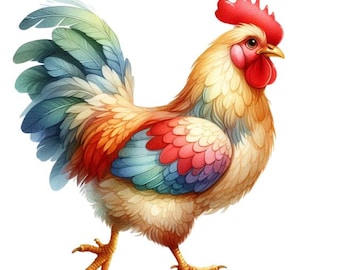 Chicken Sticker Set of 10: Funny Car Stickers, Chicken Farm Decoration, Waterproof