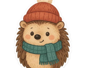 2X Lustiger Igel Sticker Niedlicher Igel Aufkleber Humor Tiermotiv Wasserfest für Auto Laptop Herbst Deko 9X9 cm