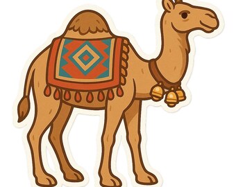 4 adesivi a forma di cammello, divertenti adesivi con animali del deserto, motivo animale, impermeabili per auto, laptop, decorazione orientale, cartone animato cammello, 9 x 9 cm