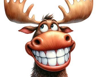 Autocollants Élan Rigolos (Lot de 10) – Imperméables pour Voiture et Ordinateur Portable | Ensemble d'Autocollants Renne | Animaux de Bande Dessinée en Vinyle | Cadeau pour les Fans de Scandinavie