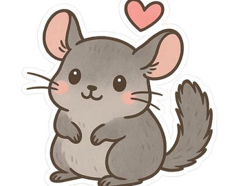 3x Chinchilla Stickers Cute Fluffy Animal Stickers Waterproof for Car Laptop Pet Rodent Decoration 9 x 9 cm