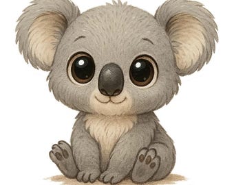 5X Niedlicher Koala Sticker Süße Tierillustration Aufkleber Wasserfest für Auto Laptop Eukalyptus Tiermotiv 9X9 cm