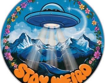 4X Alien Sticker Set, 4 Pieces, Funny Extraterrestrial Car Stickers, Sci-Fi, 9 x 9 cm