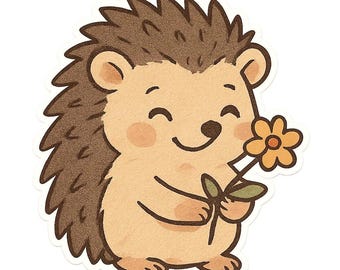 2X Lustiger Igel Sticker Niedlicher Igel Aufkleber Humor Tiermotiv Wasserfest für Auto Laptop Herbst Deko 9X9 cm