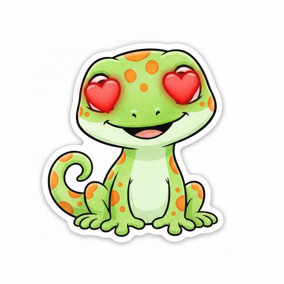 7x Gecko Stickers Exotic Lizard Stickers Reptile Motif Waterproof for ...