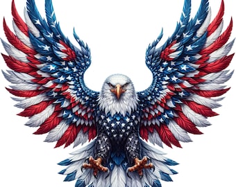 4x Eagle Sticker Set, 4 pieces, car stickers, USA biker helmet decoration, 9 x 9 cm