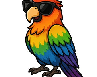 2X Premium Sticker Lustiger Papagei Bunter Vogel Aufkleber Humor Tiermotiv Wasserfest für Auto Laptop Tropen Deko 9X9 cm