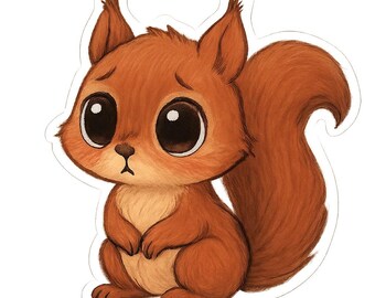 4x Söta ekorreklistermärken, söta skogsdjursklistermärken, vattentäta för bil, laptop, dekoration med naturdjursmotiv, 9 x 9 cm