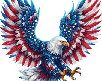 4x Eagle Sticker Set, 4 pieces, car stickers, USA biker helmet decoration, 9 x 9 cm