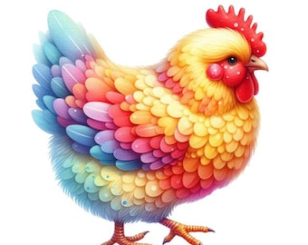 Chicken Sticker Set of 10: Funny Car Stickers, Chicken Farm Decoration, Waterproof