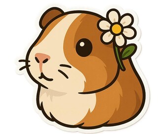 5 pegatinas de conejillo de indias, con ilustración de mascota, impermeables, para coche o portátil, 9 x 9 cm