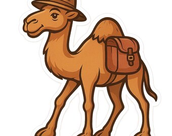 4 adesivi a forma di cammello, divertenti adesivi con animali del deserto, motivo animale, impermeabili per auto, laptop, decorazione orientale, cartone animato cammello, 9 x 9 cm