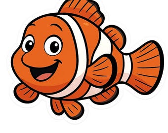 3X Anemonenfische Sticker Bunte Clownfische Aufkleber Meerestiere Wasserfest für Auto Laptop Aquarium Deko 9X9 cm