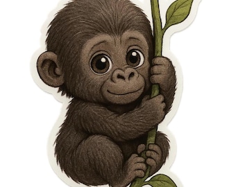 4x Adesivi Gorilla Adesivi Majestic Monkey Motivo Animale Impermeabile per Auto Decorazione Laptop Illustrazione Potente 9 x 9 cm