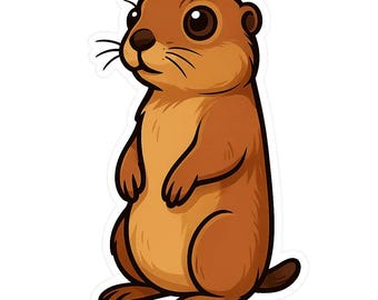 5X Präriehund Sticker Niedliches Wildtier Aufkleber Süßes Prairie Tiere Wasserfest für Auto Laptop Cartoon Motiv 9X9 cm