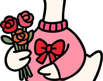 Juego de 5 pegatinas de ganso para San Valentín, 5 piezas, bonitas pegatinas de ganso para coche, amor de San Valentín, 9 x 9 cm