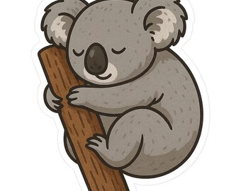5 adesivi carini con koala, adesivi con dolci illustrazioni di animali, impermeabili per auto, laptop, motivo con animali di eucalipto, 9 x 9 cm