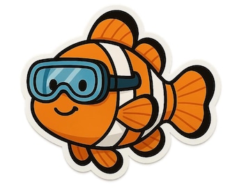 3x Anemonefish Stickers, Colorful Clownfish Stickers, Sea Animals, Waterproof for Car, Laptop, Aquarium Decoration, 9 x 9 cm