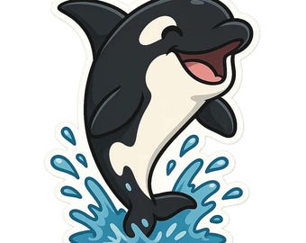 3x Orca Stickers Beautiful Whale Stickers Sea Animals Waterproof for Car Laptop Ocean Nature Decoration Killer Whale Motif 9 x 9 cm
