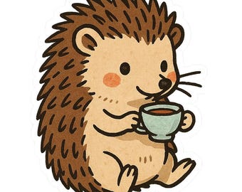 2X Lustiger Igel Sticker Niedlicher Igel Aufkleber Humor Tiermotiv Wasserfest für Auto Laptop Herbst Deko 9X9 cm