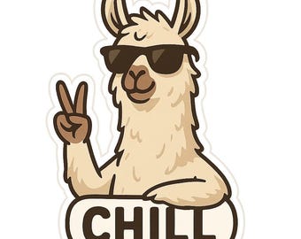 5X Lama Sticker Lustiges Flausch Tier Aufkleber Wasserfest für Auto Laptop Niedliches Lama Cartoon Motiv 9X9 cm