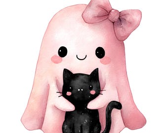 6x Spöke med kattklistermärken, Bilklistermärken, Söta läskiga djurklistermärken, Presentidé för kattälskare, Halloweendekoration, 9 x 9 cm