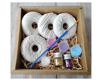 Donut Plaster Painting Kit for Kids: DIY Craft, Party Favor, Creative Activity