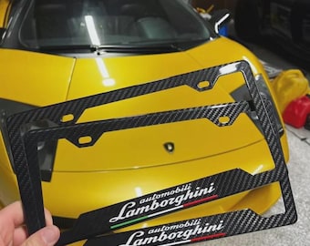 Lamborghini Carbon Fiber License Plate Frame – Real 3K Twill Weave
