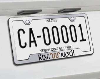 King Ranch Truck License Plate Frame – Fits F150 Chrome Metal w/ Screws & Caps