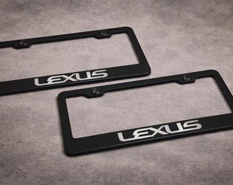 2 portatarga Lexus in acciaio inossidabile con finitura nera