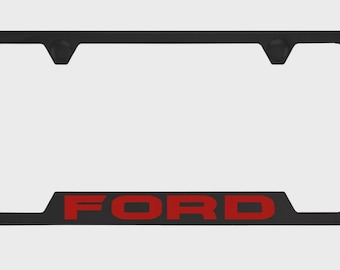 Ford Black Stainless Steel License Plate Frame | USA & Canada Fit