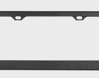 Marco universal para portamatrículas de fibra de carbono mate auténtica para coche con tejido de sarga 3K