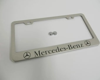 Soporte para matrícula de acero inoxidable cromado para Mercedes Benz, resistente al óxido