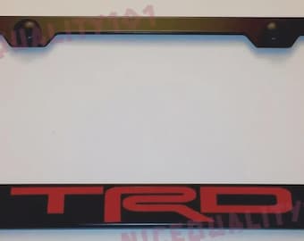Toyota TRD Stainless Steel Black Finished License Plate Frame Holder