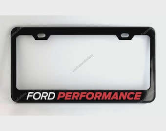 Marco para matrícula Ford Performance de acero inoxidable negro. Compatible con EE. UU. y Canadá.